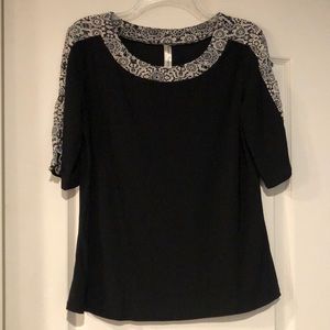 Black and white blouse